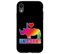 Amor Rinoceronte Unicornio Carcasa para iPhone XR