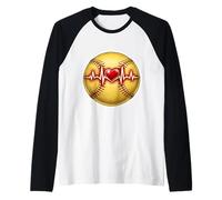 Amor Softbol Heartbeat Pelota Corazón Jugador Entrenador Fan Lover Camiseta Manga Raglan