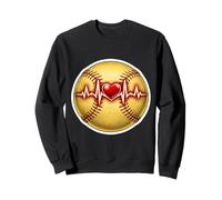 Amor Softbol Heartbeat Pelota Corazón Jugador Entrenador Fan Lover Sudadera
