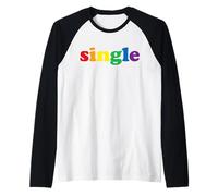 Amor soltero del orgullo gay con letras del arco iris Camiseta Manga Raglan