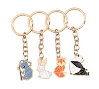 AMOR SPES 4 llaveros koala zorro panda conejo mejores amigos familiares regalos llavero para padre, madre, hija, hijo, Multicolor, talla única