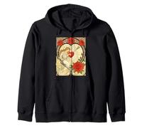 Amor, Suavemente sostenido Vintage Art Nouveau Romance Sudadera con Capucha