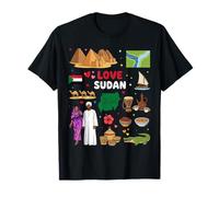 Amor Sudán Minimal Vintage Mapa Cultura Viajes Gráfico Camiseta