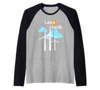 Amor Tierra Cambio climático Energía renovable Energía eólica Camiseta Manga Raglan