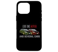 Amor Una Mujer Y Varios Coches Carrera Marido Amantes De Los Coches Carcasa para iPhone 16 Pro MAX
