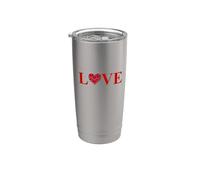 "Amor" único para el día de San Valentín con corazones rojos Vaso térmico de acero inoxidable de doble pared