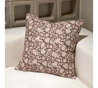 Amor Virisso, Fundas de almohada florales con estampado de bloques, fundas decorativas rurales neutras para sofá, cama, sala de estar, 1 unidad, 51 x 51 cm, Marrón