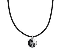 Amor x Scorpions - Collar con colgante de acero inoxidable, unisex, para hombre y mujer, 45 + 5 cm, viene en caja de regalo, 45+5, Acero inoxidable Cuero, No es una piedra preciosa