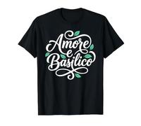Amor y albahaca Amore e Basilico Comida Italiana Dicho Camiseta gráfica económica, Hombre, Negro, S