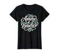 Amor y albahaca Amore e Basilico Comida Italiana Dicho Camiseta gráfica económica, Mujer, Negro, L