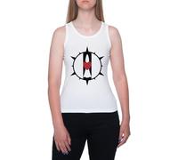 Amor Y Cohetes Camiseta Sin Mangas Blanca Sin Mangas para Mujer T-Shirt Sleeveless White Tank tee For Women