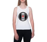 Amor Y Cohetes Camiseta Sin Mangas Blanca Sin Mangas para Mujer T-Shirt Sleeveless White Tank tee For Women