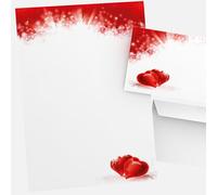 Amor y Corazones Juego de papel de carta i love you, 100 Piezas con 50 hojas de papel DIN A4, 90 g/m² y 50 passenden DIN Largo de sobres
