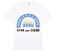 Amor y Luz Arco Iris Hanukkah Judío Janucá Hombres Mujeres Comfort Colors Adult Heavyweight T-Shirt