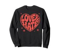 Amor Y Odio - Arte tipográfico Retro Vintage de los años 70 Sudadera