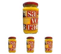 Amora - Salsa Savora Mostaza, Condimento a base de 11 Especias y Aromatizantes, Óptimo para Condimentar - 385 g (Paquete de 4)