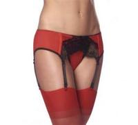 Amorable By Rimba Liguero con tanga y medias para mujer Negro, rojo One Size