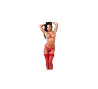 Amorable Rimba Conjunto de 5 Piezas con Sujetador Abierto Color Rojo Talla Única - 300 gr