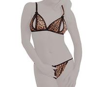 Amorable Rimba Conjunto de Sujetador y Abierto y Braga Leopardo Talla Única - 300 gr