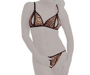 Amorable Rimba Conjunto de Sujetador y Abierto y Braga Leopardo Talla Única - 300 gr