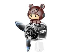 Amoradores de ventilación de salida de hélice giratorias, aromaterapia de aire de aire del automóvil,Decoración de difusor de fragancia piloto de oso - Accesorios para automóviles retro de elementos d