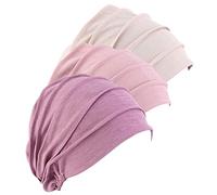 Amorar Pañuelo de algodón para mujer, turbante de quimioterapia, gorro de hijab capó, bufanda, sombrero, gorro para dormir, gorro de quimioterapia musulmana, pañuelo para la cabeza, Beige + Skin Cream