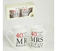 Amore Aniversario 40 Años Being Mr Derecho Mrs Always Right Taza Juego