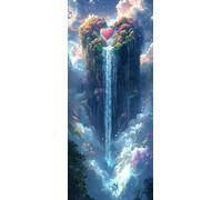Amore Dipingere con i Numeri Adulti, Misura XXL 50x150cm,Cascate Paint by Numbers Kit Principianti Con 3 Penne, Kit Fai Da Te, Hobby Creativi Adulti Regalo Donna Decorazioni, (Senza Cornice) P0M-951