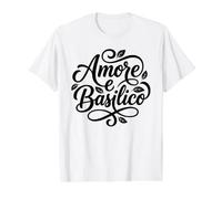 Amore e Basilico Guión Italiano de Love Basil Camiseta gráfica económica, Hombre, Blanco, XL