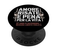 Amore Risate E Pena Per La Vita Regali 1 Anno Di Matrimonio PopSockets PopGrip Adhesivo