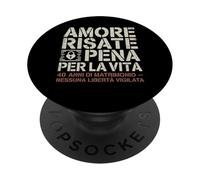 Amore Risate E Pena Per La Vita Regalo 40 Di Matrimonio PopSockets PopGrip Adhesivo