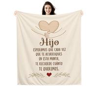 Amorea Hijo Esperamos Que Cada Vez Que te acurruques en Esta Manta te recuerde cuánto te Queremos Manta para el Hijo de Parte de Mamá y Papá Recordatorio Cumpleaños Graduación (Hijo-b)