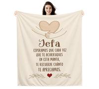 Amorea Jefa Esperamos Que Cada Vez Que te acurruques en Esta Manta te recuerde cuánto te Apreciamos Manta para Jefa Cumpleaños Jubilación Despedida Regalo de Agradecimiento (jefa-b)