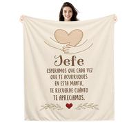 Amorea Jefe Esperamos Que Cada Vez Que te acurruques en Esta Manta te recuerde cuánto te Apreciamos Manta para el Jefe Cumpleaños Jubilación Despedida Regalo de Agradecimiento (Jefe-b)