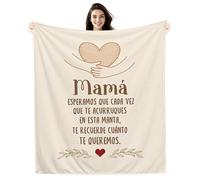 Amorea Mamá Esperamos Que Cada Vez Que te acurruques en Esta Manta te recuerde cuánto te Queremos Manta para Mamá de Parte de los Hijos Recordatorio Cumpleaños Día de la Madre (mamá-b)