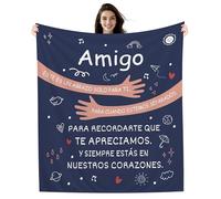 Amorea Manta Amigo Este es un Abrazo Solo para ti Amigo Regalo de cumpleaños Hombre Niño (Amigo-b) 150 x 130 cm Franela Estampado de letras Grande