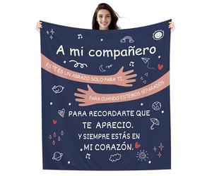 Amorea Manta para Compañero Este es un Abrazo Solo para ti Cumpleaños Despedida Agradecimiento Franela Grande Color Compañero-a