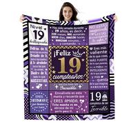 Amorea Mantas de cumpleaños para niñas de 19 Años 130 x 150 cm Ideas para Hija Hermana Nieta Sobrina Prima Mejor Amiga Feliz Cumpleaños Regalo de Cumpleaños Número 19 (19-Ella)