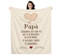 Amorea Papá Esperamos Que Cada Vez Que te acurruques en Esta Manta te recuerde cuánto te Queremos Manta con Mensaje para Papá cumpleaños Día del Padre (papá-b)