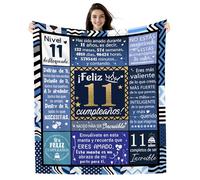 Amorea Regalos 11º Cumpleaños Manta de Cumpleaños para Niño de 11 Años 130 x 150 cm Ideas para Hijo Hermano Nieto Amigo Primo Sobrino Feliz cumpleaños Regalo de Cumpleaños Inspirador (11-él)