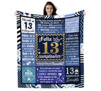 Amorea Regalos 13º Cumpleaños Manta de Cumpleaños para Niño de 13 Años 130 x 150 cm Ideas para Hijo Hermano Nieto Amigo Primo Sobrino Feliz cumpleaños Regalo de Cumpleaños Inspirador (13-él)