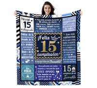 Amorea Regalos 15º Cumpleaños Manta de Cumpleaños para Niño de 15 Años 130 x 150 cm Ideas para Hijo Hermano Nieto Amigo Primo Sobrino Feliz cumpleaños Regalo de Cumpleaños Inspirador (15-él)