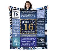 Amorea Regalos 16º Cumpleaños Manta de Cumpleaños para Niño de 16 Años 130 x 150 cm Ideas para Hijo Hermano Nieto Amigo Primo Sobrino Feliz cumpleaños Regalo de Cumpleaños Inspirador (16-él)