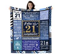 Amorea Regalos 21º Cumpleaños Manta de Cumpleaños para Niño de 21 Años 130 x 150 cm Ideas para Hijo Hermano Nieto Amigo Primo Sobrino Novio Feliz cumpleaños Regalo de Cumpleaños Inspirador (21-él)