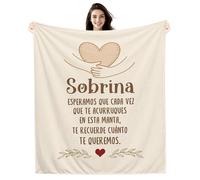 Amorea Sobrina Esperamos Que Cada Vez Que te acurruques en Esta Manta te recuerde cuánto te Queremos Manta para la Sobrina Recordatorio Cumpleaños Graduación (Sobrina-b)