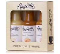 Amoretti Crema jarabe clásico Premium (Crema Di vainilla, Crema Di caramelo, Crema Di avellana)