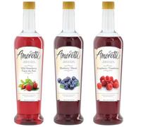 Amoretti Premium Berry Syrups 750ml 3 Pack