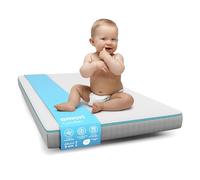 AMORI Colchón Cuna 120 x 60 cm | 8cm Grosor Colchon Antiasfixia Bebe | Funda Lavable | Colchon para Cunas Invierno - Verano | Certificado Oeko-Tex | Transpirable e Hipoalergenico Comfort