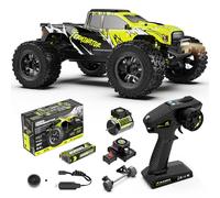 AMORIL 1/10 RTR Coche RC rápido sin escobillas para Adultos, camión Monstruo Todoterreno de 50 mph como máximo, Coche RC Impermeable, Coche de Control Remoto 4WD con batería de Litio de 3S, Verde