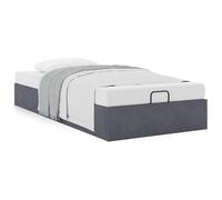 Amorsee Canapé Abatible 90 x 190 cm, Cama Canape 90 x 190 cm, Cama Tapizada 90 x 190 cm, Cama Individual Crema Gris Oscuro